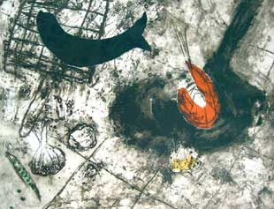BARCELO : Nature morte, etching
