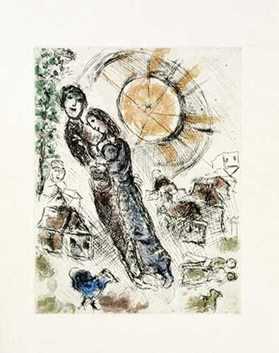 CHAGALL : etching-chagall-amoureux