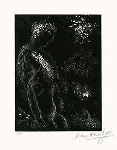 CHAGALL : chagall-lovers-linocut