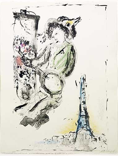 CHAGALL : lithographie-chagall-peintre