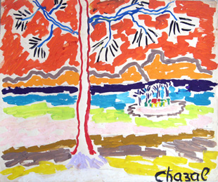 CHAZAL : paysage orange