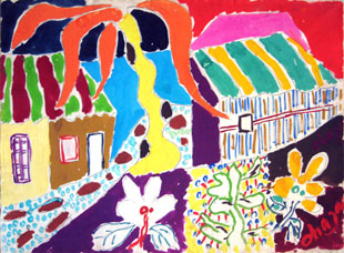 CHAZAL : chazal-village-gouache