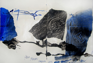 CLAVE : Clave, ink and collage