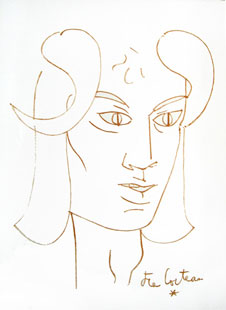 COCTEAU : composition3,  lithographie