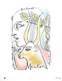 COCTEAU : festival, lithographie