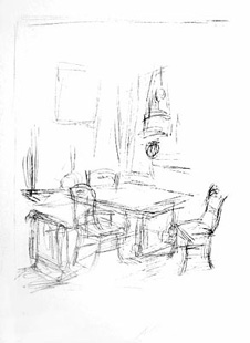 GIACOMETTI : Interieur, lithographie