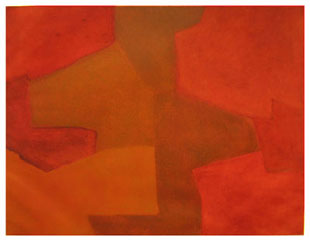 POLIAKOFF : Composition orange et rouge, 1966