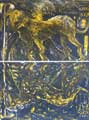 BARCELO : Chien sous la pluie, litho