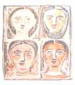 CAMPIGLI : quattro teste, lithographie