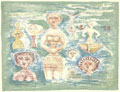 CAMPIGLI : campigli-bagnanti-lithographie