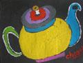 CHAZAL : theiere, gouache sur papier