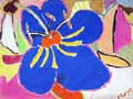 CHAZAL : fleur, gouache