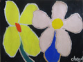 CHAZAL : deux fleurs, gouache
