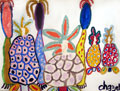 CHAZAL : ananas, gouache