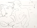 COCTEAU : plage, dessin