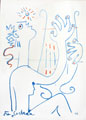 COCTEAU : composition2, lithographie