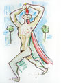 COCTEAU : composition7, lithographie