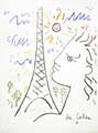 COCTEAU : cocteau-eiffel-lithographie
