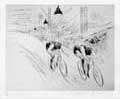 DE SEGONZAC : le sprint, etching
