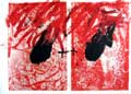 TAPIES : feu, etching