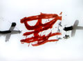 TAPIES : nocturn matinal 2, lithograph with drawing