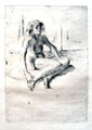 VILLON : Minne assise a terre, gravure