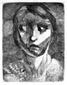 VILLON : tete de fillette, estampe