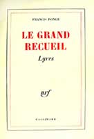 Francis Ponge, le grand recueil, lyres