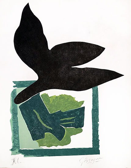 BRAQUE : oiseaux-fond-noir