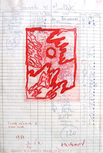 ALECHINSKY : tables reservees 3, gravure