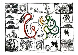 ALECHINSKY : alechinsky-lithograph-serpent