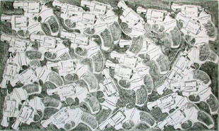 ARMAN : les revolvers, gravure