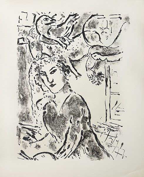 CHAGALL : chagall-autoportrait-lithographie