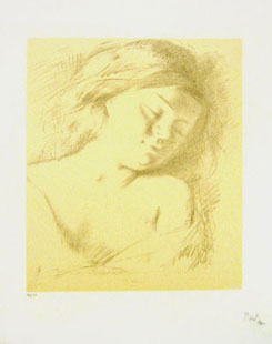BALTHUS : portrait de fille, lithographie