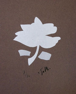 BRAQUE : La pivoine 1, gravure sur bois