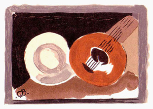 BRAQUE : Carte voeux, lithographie