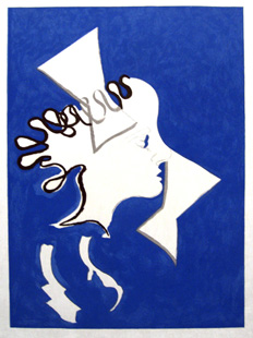 BRAQUE : profil, original woodcut