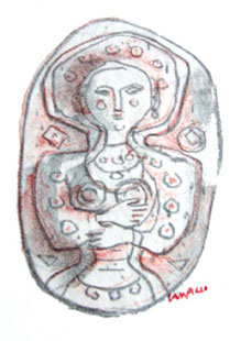 CAMPIGLI : Figura ovale, lithographie