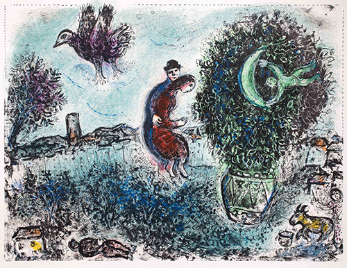 CHAGALL : chagall-lune-bouquet
