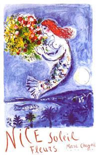 CHAGALL : La baie des anges, litho