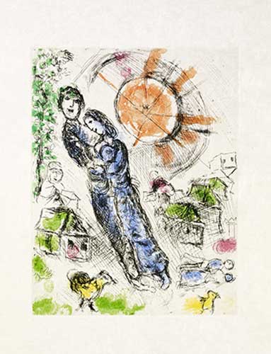 CHAGALL : gravure-soleil-chagall
