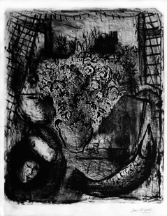 CHAGALL : Chagall-paysage-lithograph