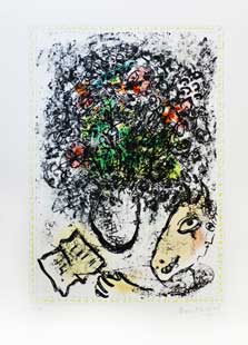 CHAGALL : chagall-lithographie-fleurs