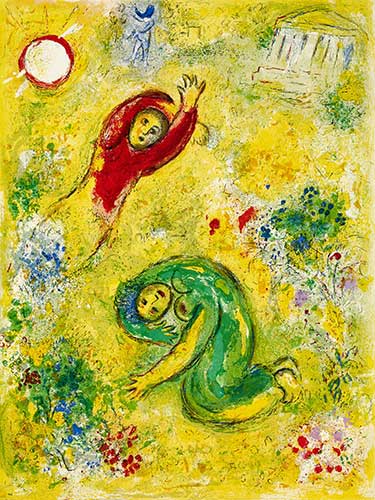 CHAGALL : fleurs-chagall-lithographie