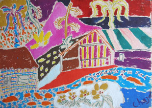 CHAZAL : paysage, gouache