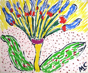 CHAZAL : chazal, fleur gouache