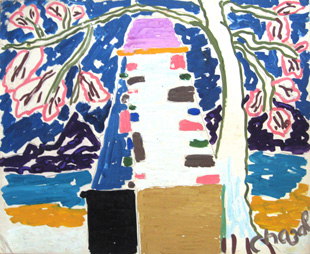 CHAZAL : chazal, phare gouache