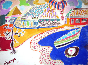 CHAZAL : paysage-gouache-chazal