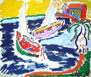 CHAZAL : port-chazal-gouache
