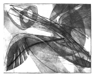 HAYTER : Black angel, etching